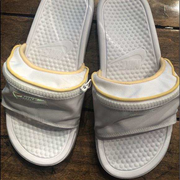 nike fanny pack slides white